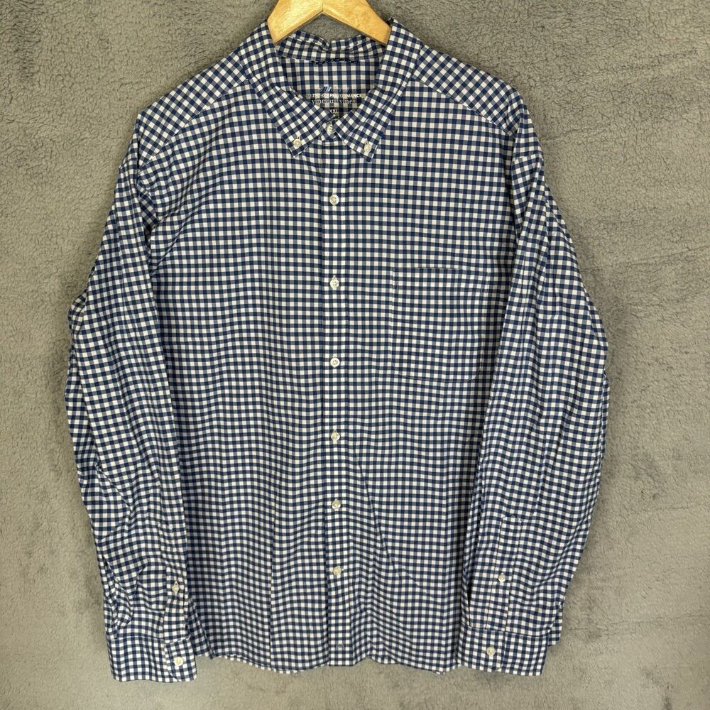 Vineyard Vines Shirt Men's XXL Blue Check BRRR On The Go Button Down Long Sleeve